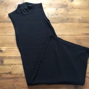 ATM Black Ribbed Dress
